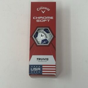 NIB Callaway Chrome Soft TRUVIS Golf Balls NEW SLEEVE (3 Golf Balls) USA